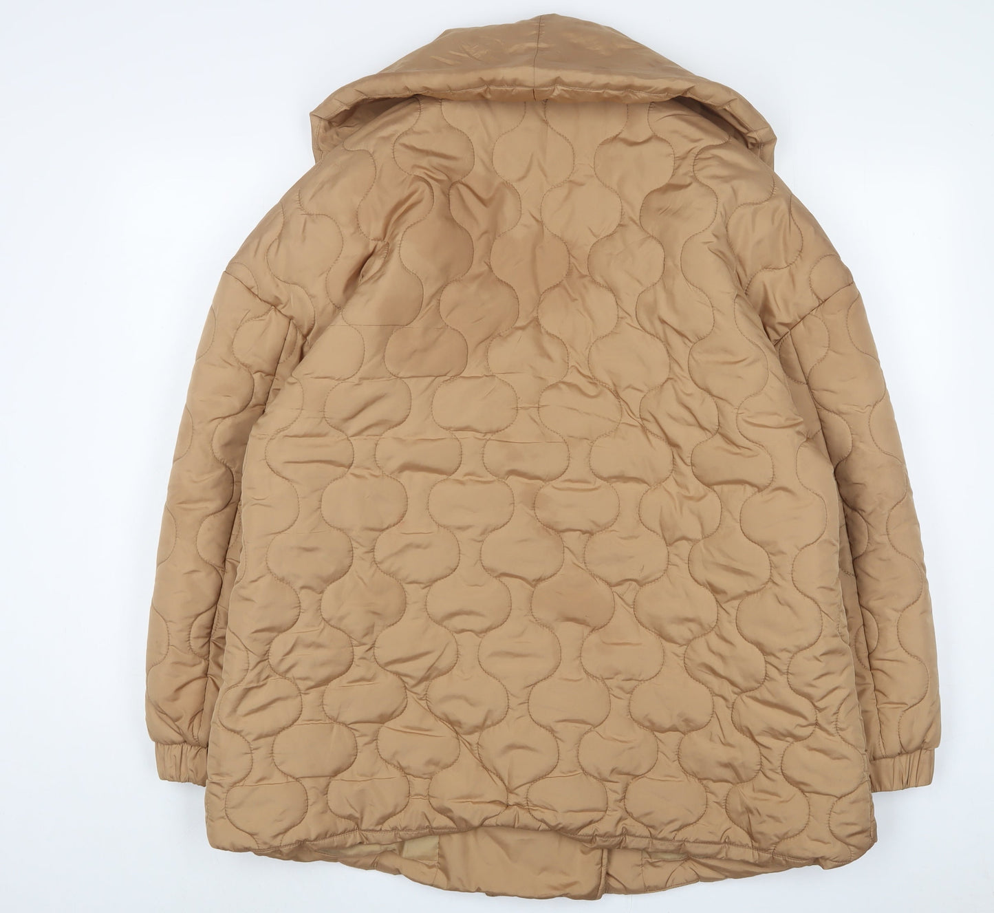 Michelle Keegan Womens Beige Quilted Coat Size 16 Snap