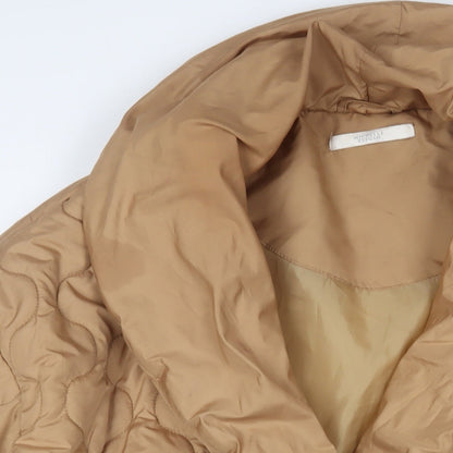 Michelle Keegan Womens Beige Quilted Coat Size 16 Snap