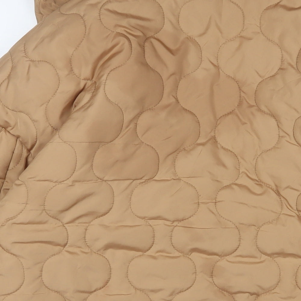 Michelle Keegan Womens Beige Quilted Coat Size 16 Snap