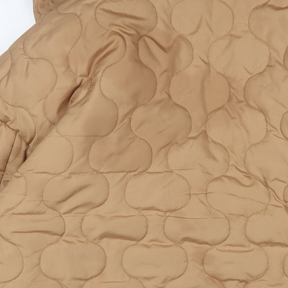 Michelle Keegan Womens Beige Quilted Coat Size 16 Snap