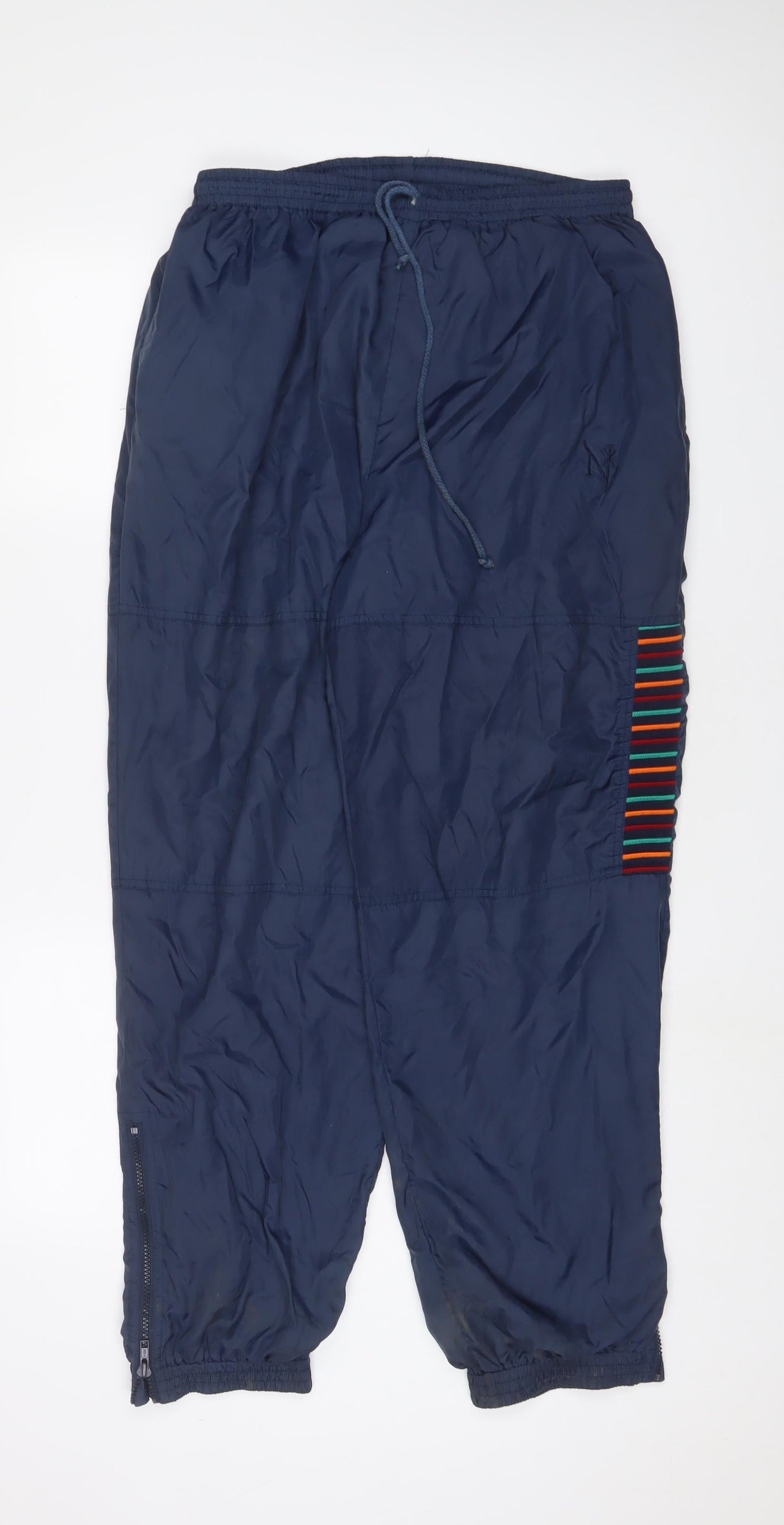 NEXT Mens Blue Nylon Sweatpants Trousers Size M L30 in Regular Drawstring