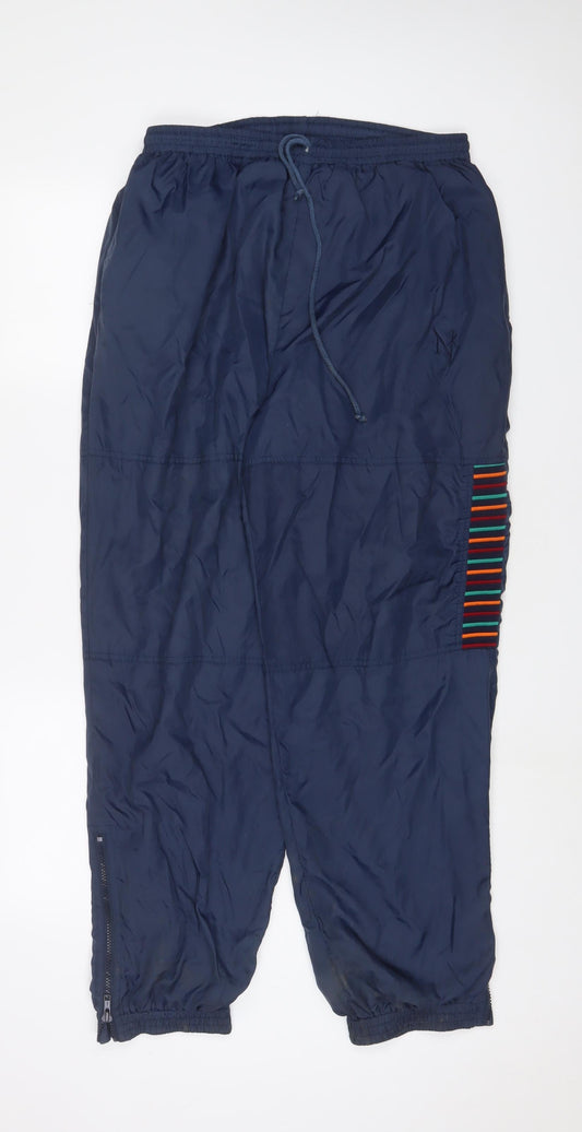 NEXT Mens Blue Nylon Sweatpants Trousers Size M L30 in Regular Drawstring