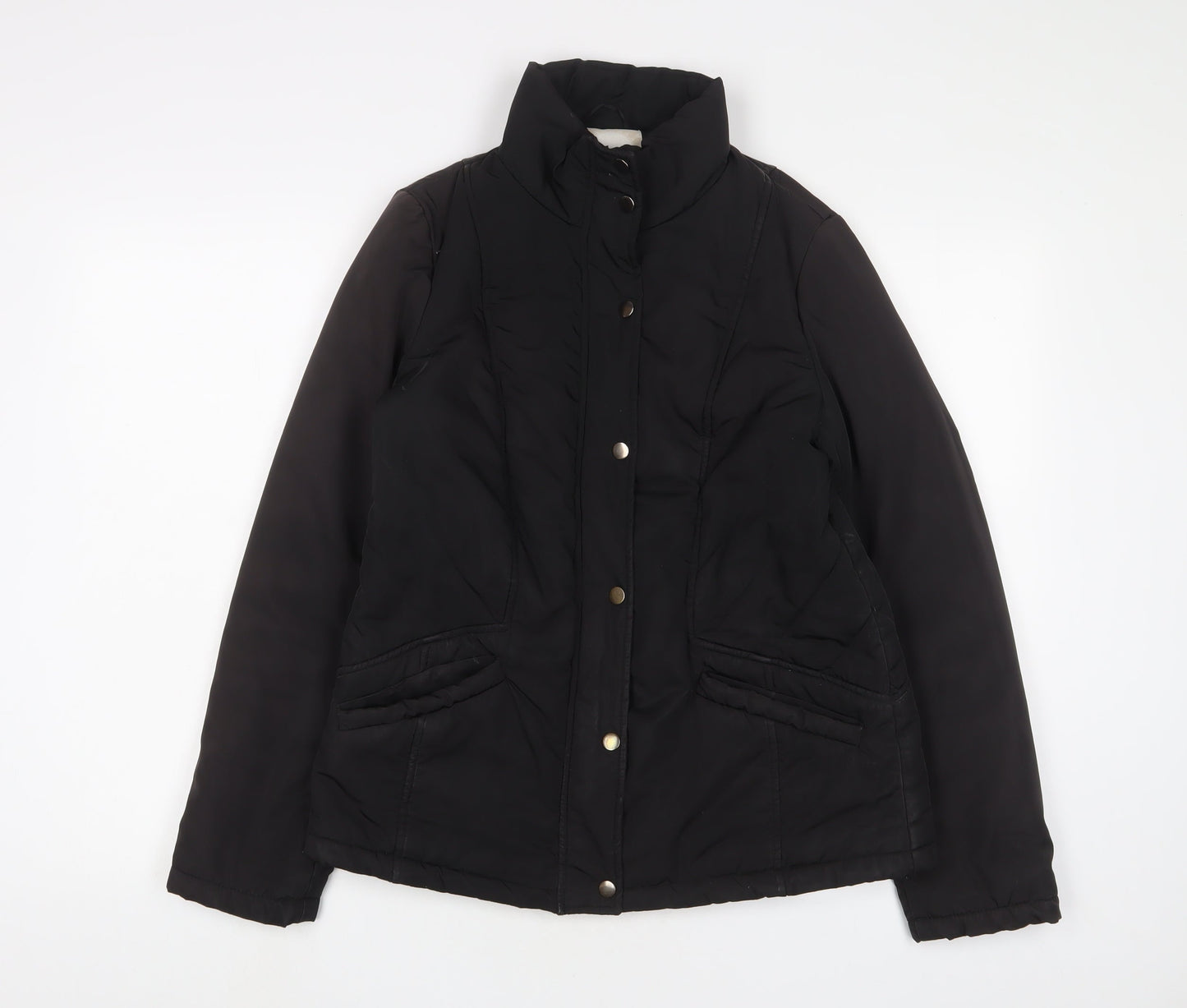 Womens UK Size 12 BHS Black Quilted Coat