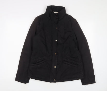 Womens UK Size 12 BHS Black Quilted Coat