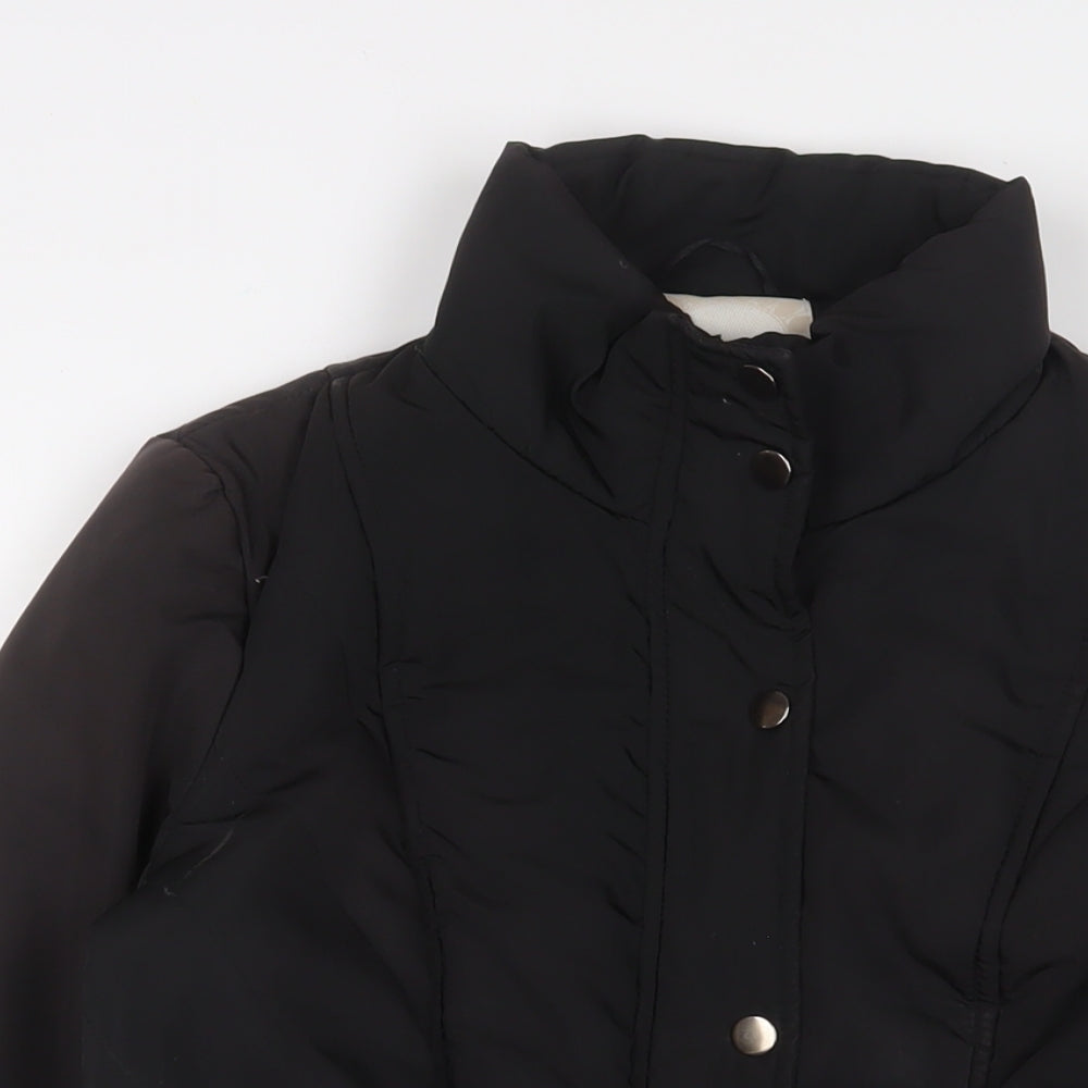 Womens UK Size 12 BHS Black Quilted Coat