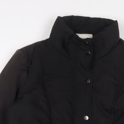 Womens UK Size 12 BHS Black Quilted Coat