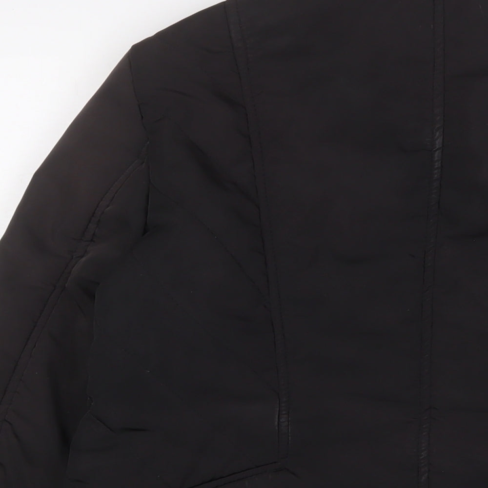Womens UK Size 12 BHS Black Quilted Coat