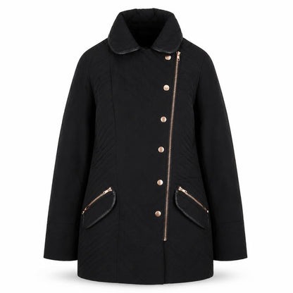 Next Womens Black Quilted Jacket Size 8 Zip