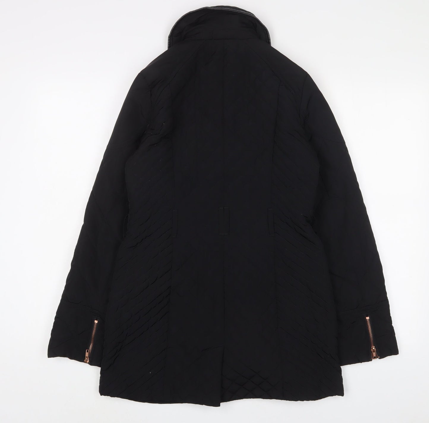 Womens UK Size 8 NEXT Black Quilted Coat