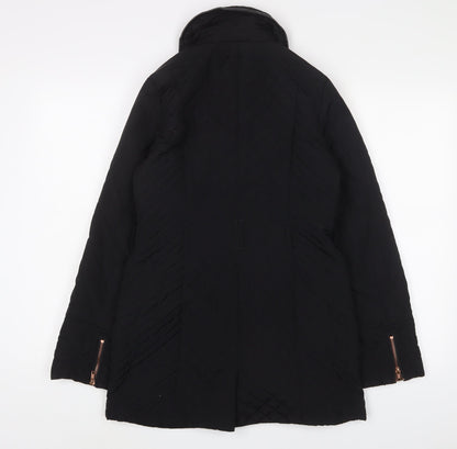Womens UK Size 8 NEXT Black Quilted Coat