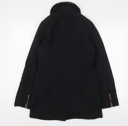 Womens UK Size 8 NEXT Black Quilted Coat