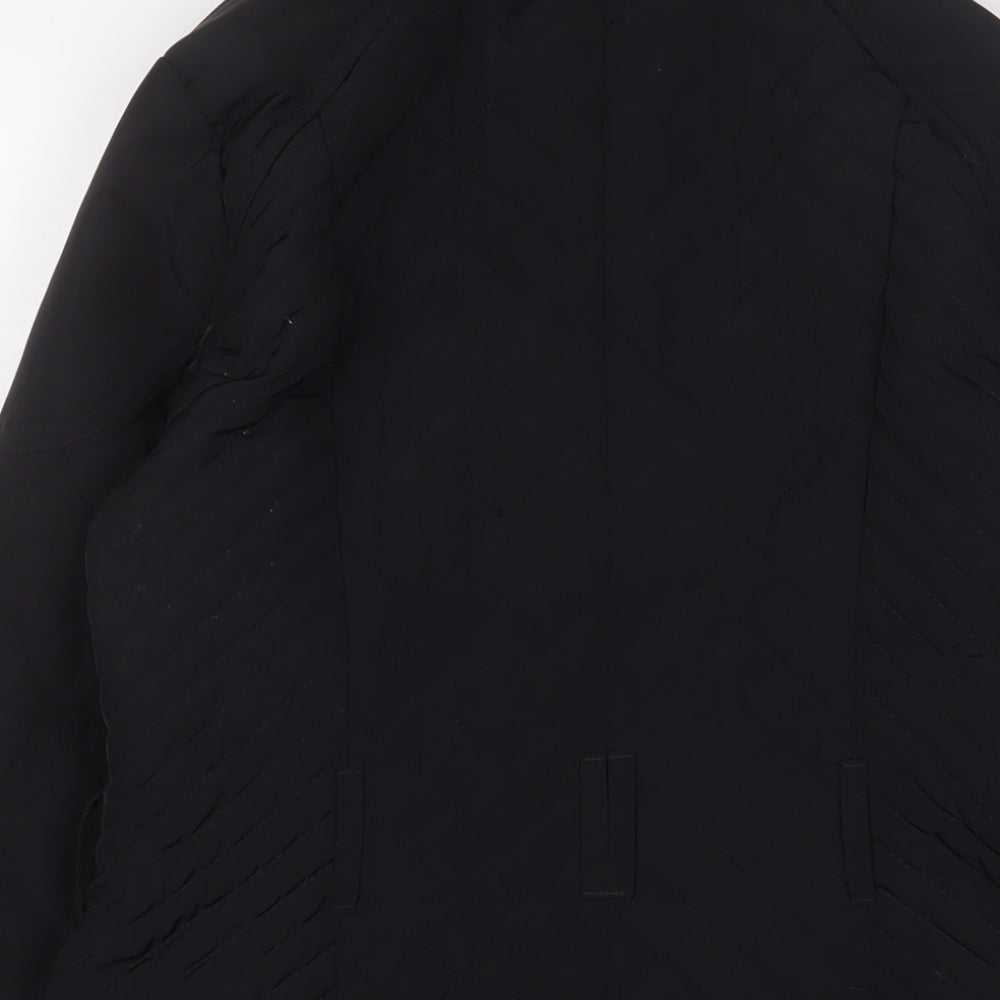 Womens UK Size 8 NEXT Black Quilted Coat
