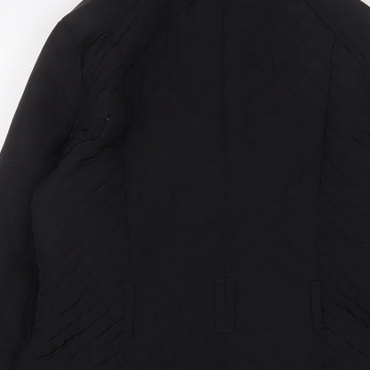 Womens UK Size 8 NEXT Black Quilted Coat