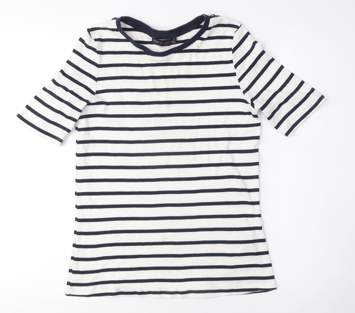 Womens UK Size 12 Marks and Spencer White Basic T-Shirt