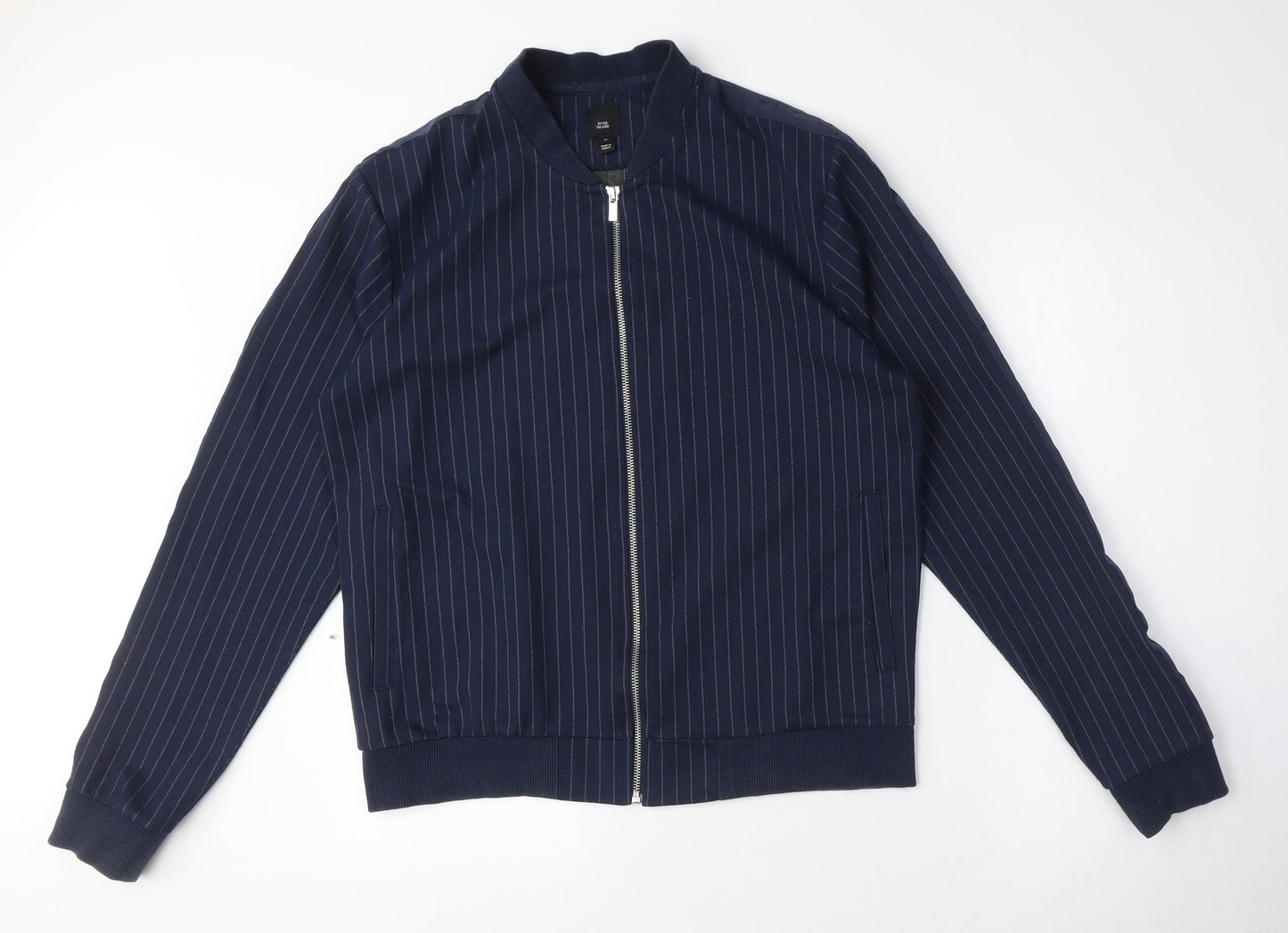 Womens UK Size S River Island Blue Bomber Jacket