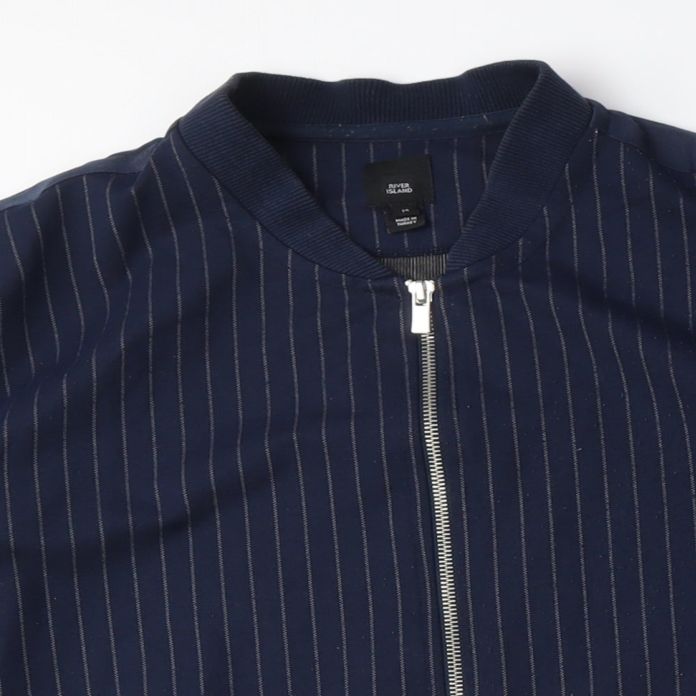 Womens UK Size S River Island Blue Bomber Jacket