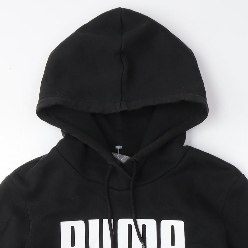 Puma Unisex Black Pullover Hoodie M - Cotton Blend Casual