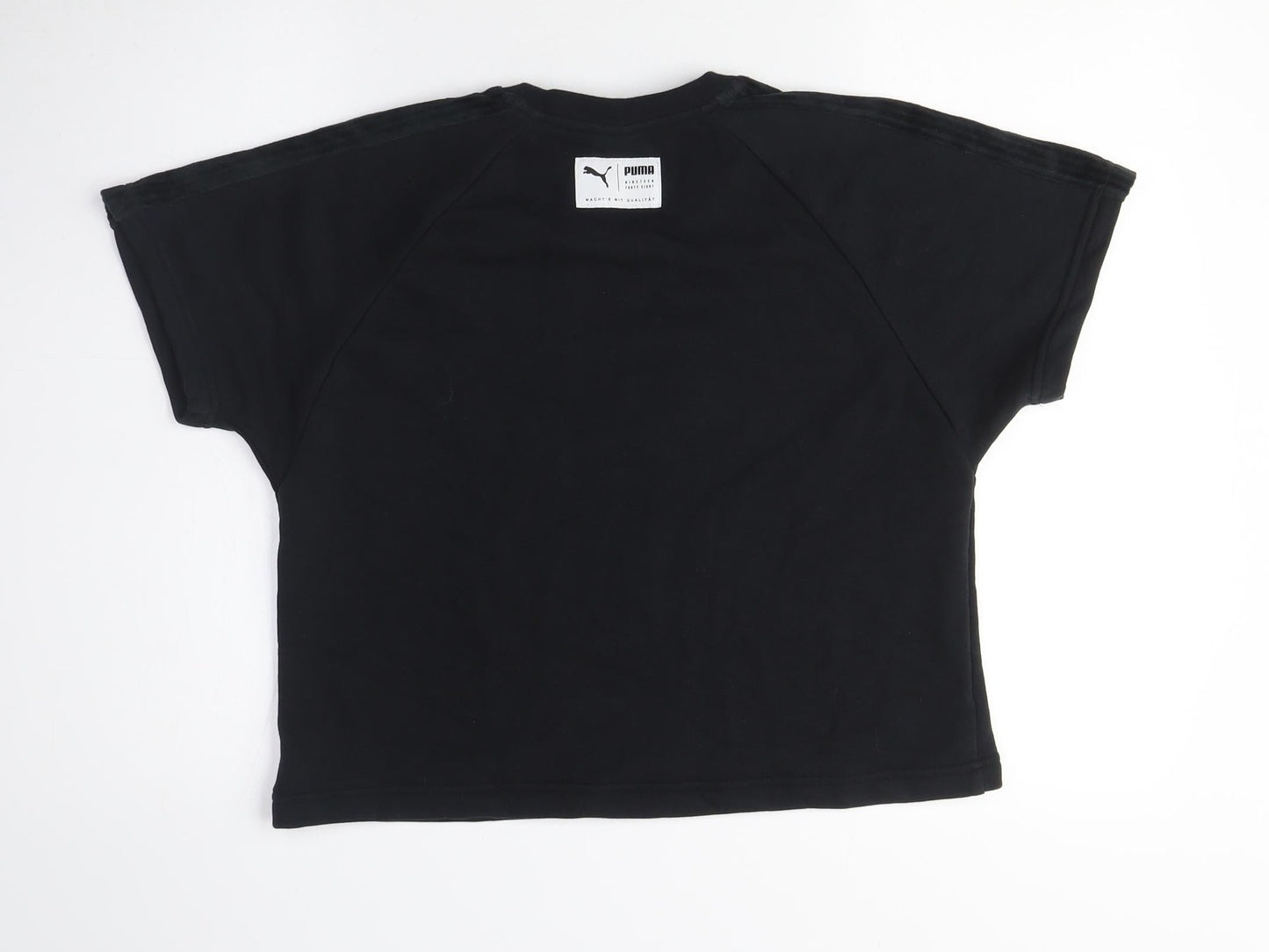 Puma Unisex Black Cotton T-Shirt, Short Sleeve, Size S