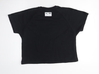 Puma Unisex Black Cotton T-Shirt, Short Sleeve, Size S