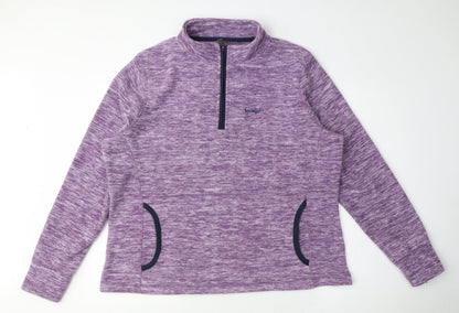Womens UK Size M Mountain Warehouse Purple Henley Sweatshirt