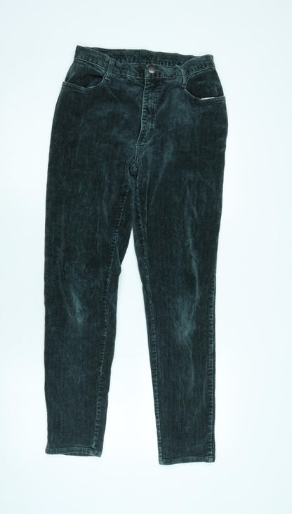 Cobra Womens Green Cotton Trousers Size 26 in L28 in Regular Zip