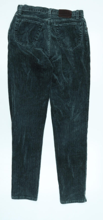 Cobra Womens Green Cotton Trousers Size 26 in L28 in Regular Zip
