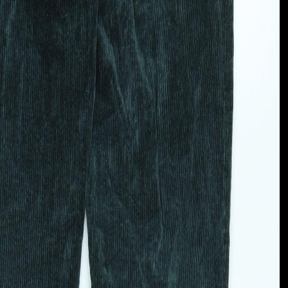 Cobra Womens Green Cotton Trousers Size 26 in L28 in Regular Zip