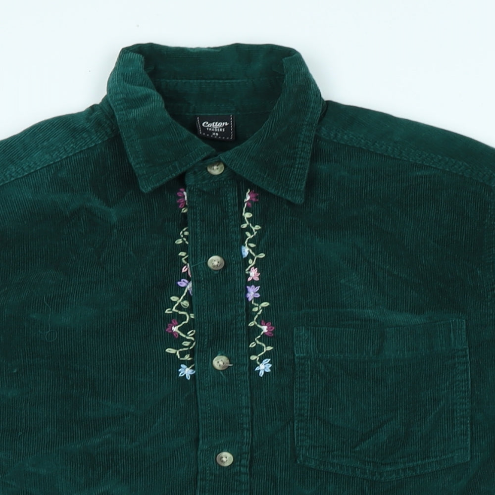 Womens UK Size XS Cotton Traders Green Basic Blouse