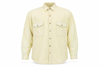 hamshead Mens Yellow Cotton Blend Button-Up Size 2XL Collared Button