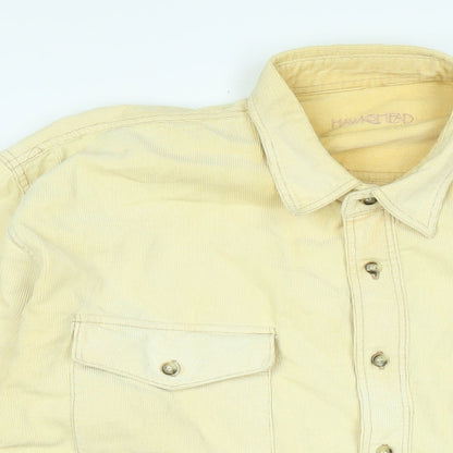 hamshead Mens Yellow Cotton Blend Button-Up Size 2XL Collared Button