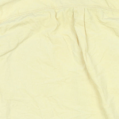 hamshead Mens Yellow Cotton Blend Button-Up Size 2XL Collared Button