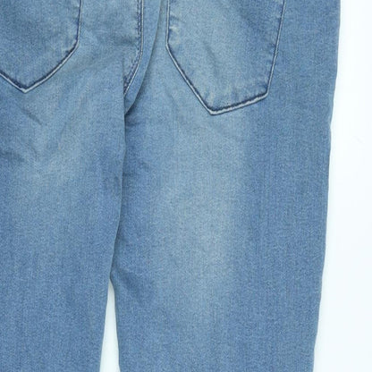 silksilk Womens Blue Cotton Blend Tapered Jeans Size L L27 in Regular Zip
