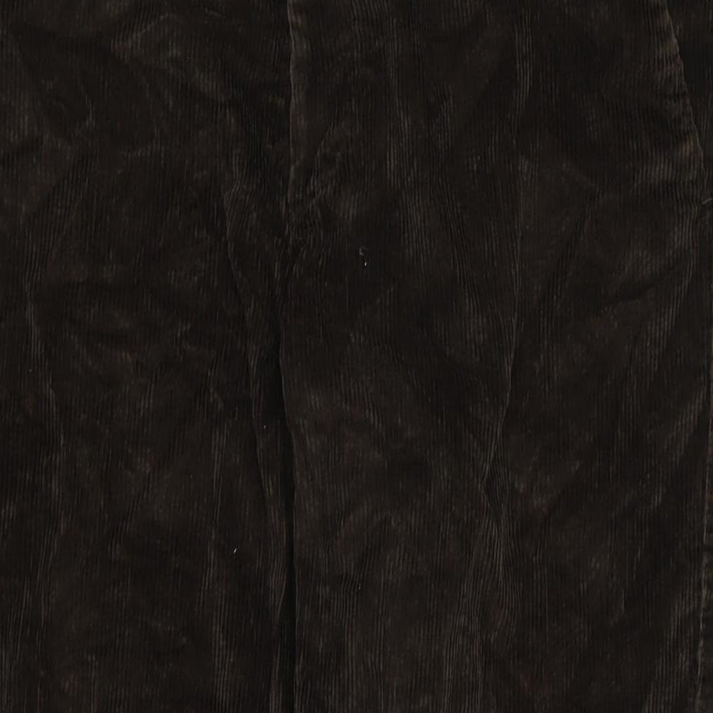 Saint Hilaire Mens Brown Cotton Trousers Size 34 in L29 in Regular Zip
