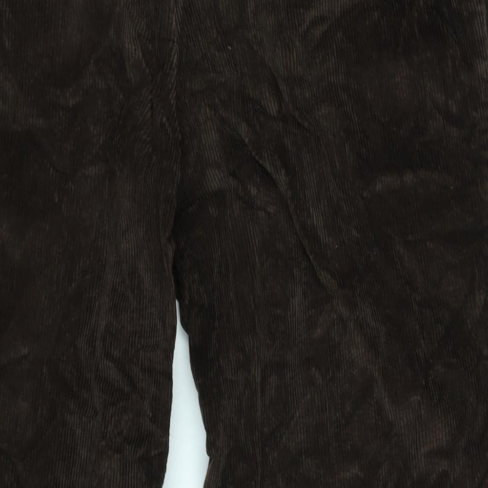 Saint Hilaire Mens Brown Cotton Trousers Size 34 in L29 in Regular Zip
