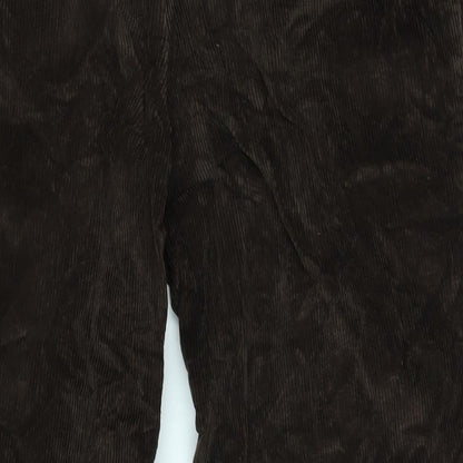 Saint Hilaire Mens Brown Cotton Trousers Size 34 in L29 in Regular Zip