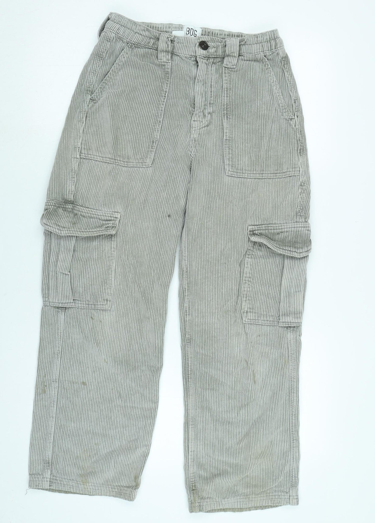 BDG Womens Grey Cotton Trousers Size 27 in L30 in Regular Zip