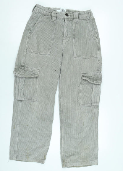 BDG Womens Grey Cotton Trousers Size 27 in L30 in Regular Zip