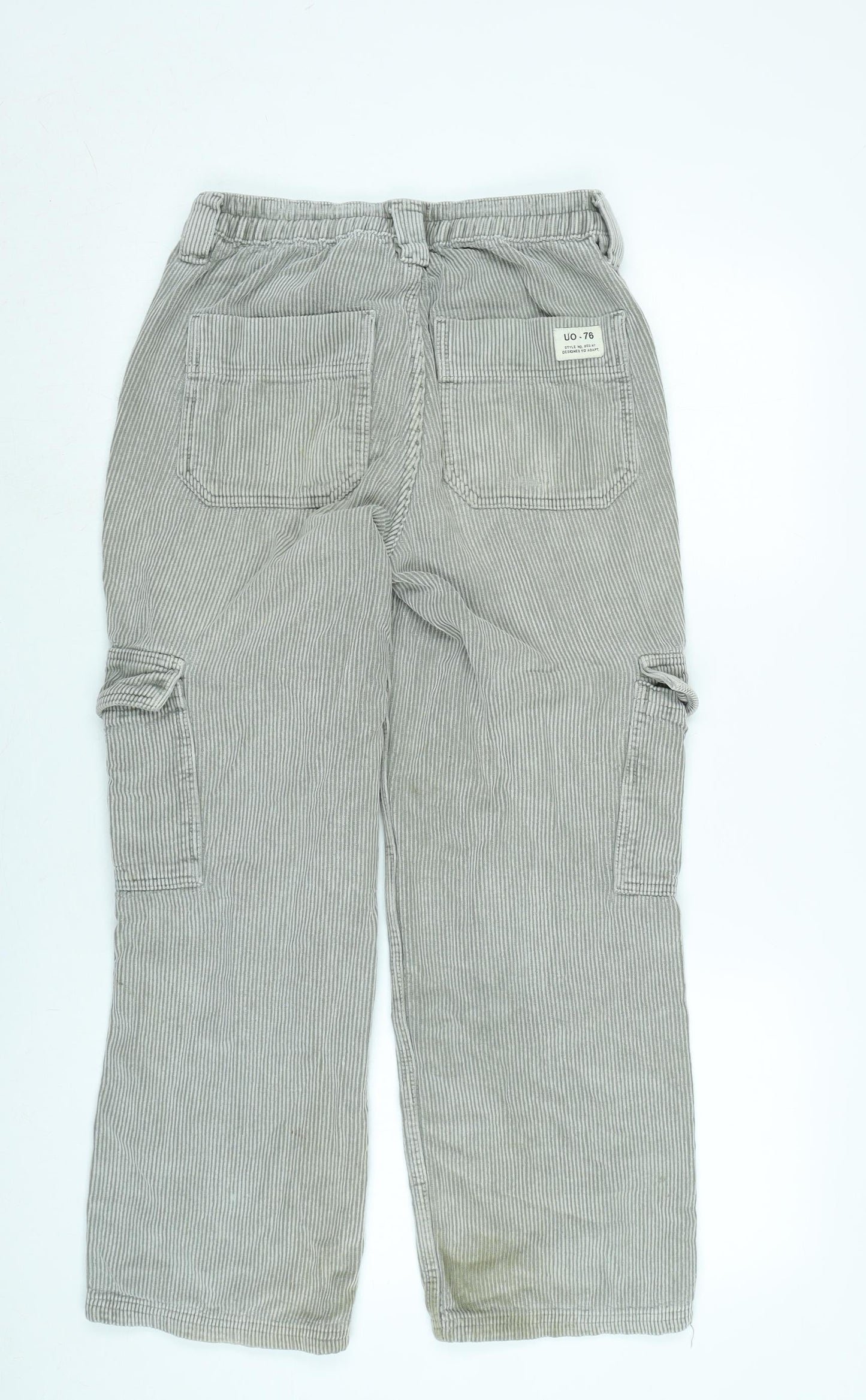 BDG Womens Grey Cotton Trousers Size 27 in L30 in Regular Zip