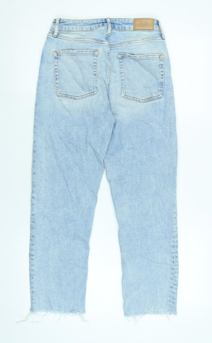 BDG Womens Blue Cotton Straight Jeans Size 27 in L25 in Regular Zip - Raw Hem -logo