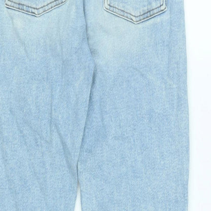 BDG Womens Blue Cotton Straight Jeans Size 27 in L25 in Regular Zip - Raw Hem -logo