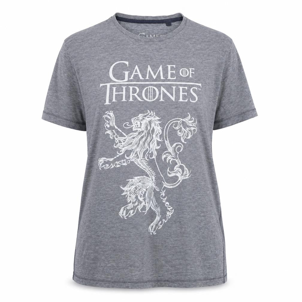 Next Womens Grey Cotton Blend Basic T-Shirt Size M Crew Neck - Game of Thrones