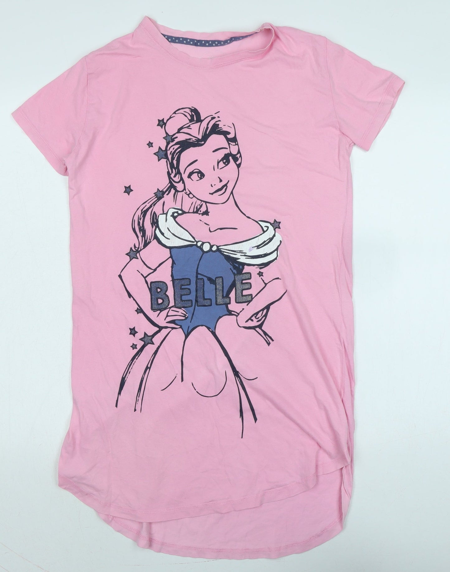 Disney Girls Pink Solid Cotton Blend Capri Nightshirt Size S - Bellla