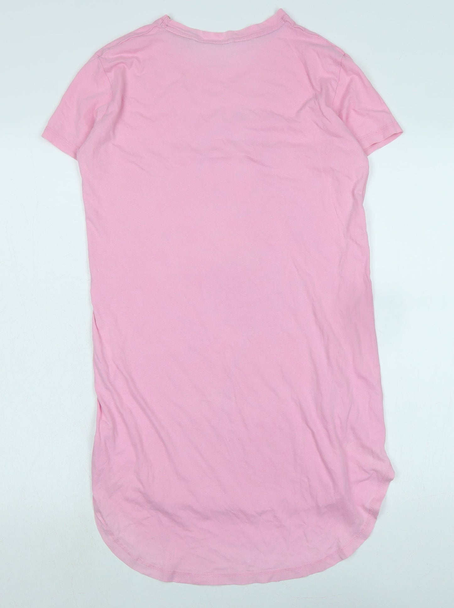 Disney Girls Pink Solid Cotton Blend Capri Nightshirt Size S - Bellla