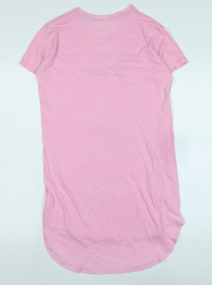 Disney Girls Pink Solid Cotton Blend Capri Nightshirt Size S - Bellla