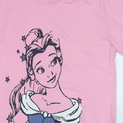Disney Girls Pink Solid Cotton Blend Capri Nightshirt Size S - Bellla