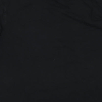 Marks and Spencer Mens Black Cotton T-Shirt Size L Crew Neck