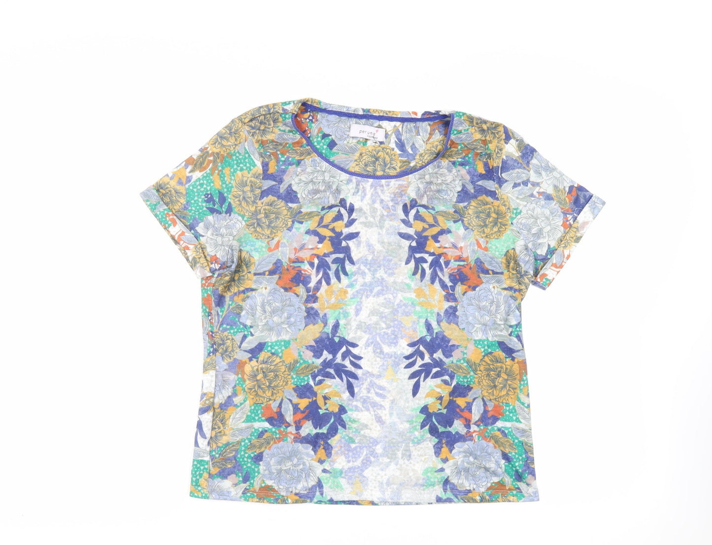 Womens UK Size 14 Per Una Multicoloured Basic T-Shirt