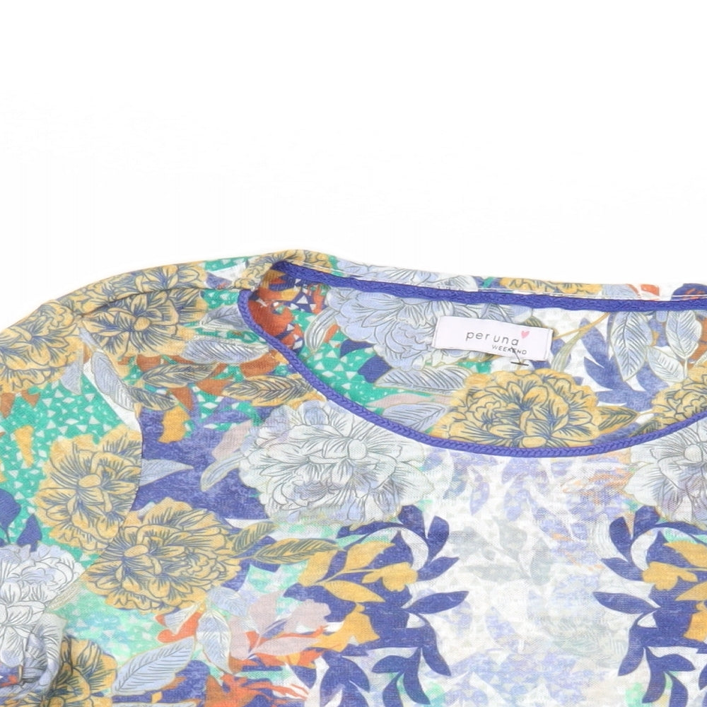 Womens UK Size 14 Per Una Multicoloured Basic T-Shirt
