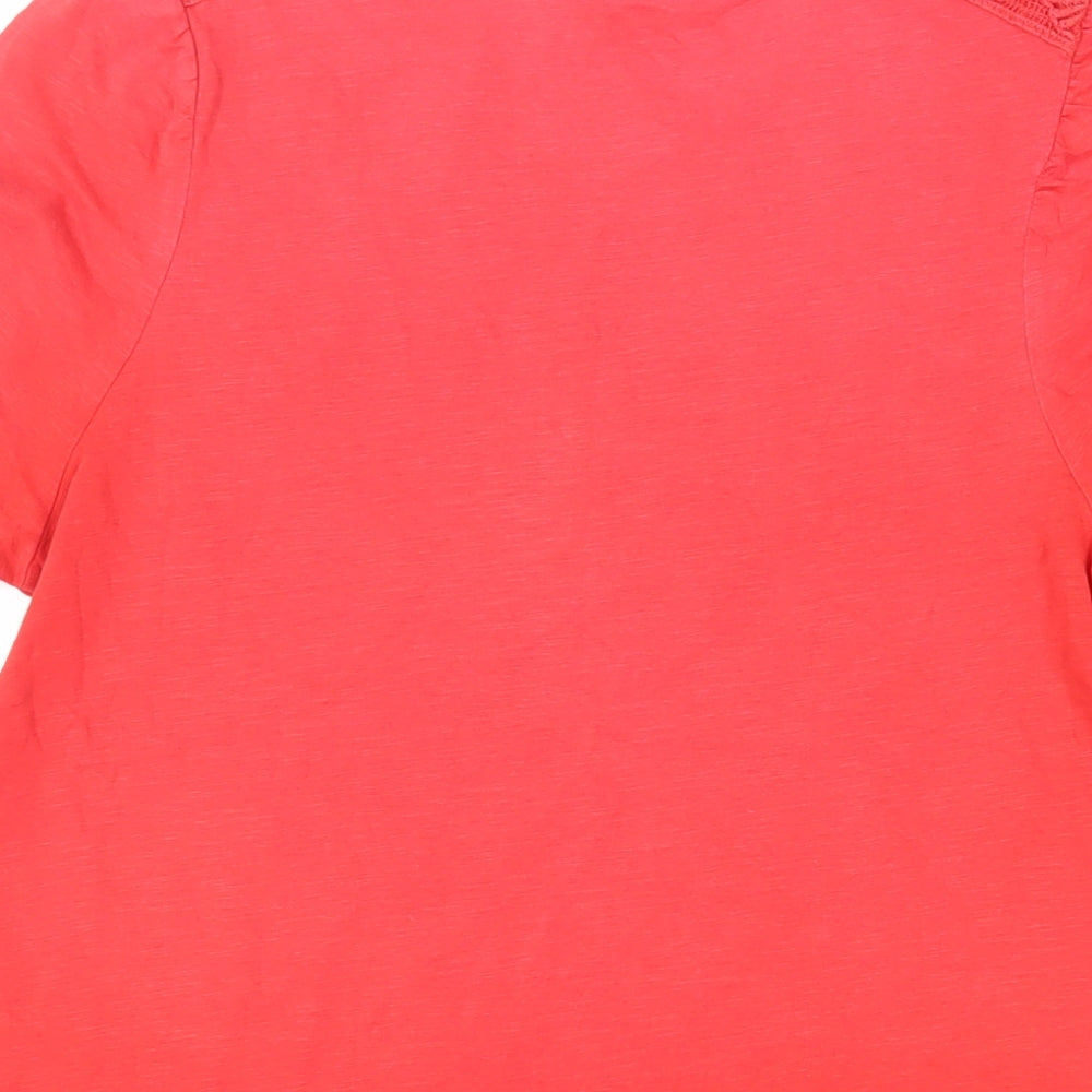Womens UK Size 12 Marks and Spencer Red Basic T-Shirt