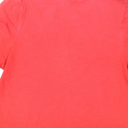 Womens UK Size 12 Marks and Spencer Red Basic T-Shirt